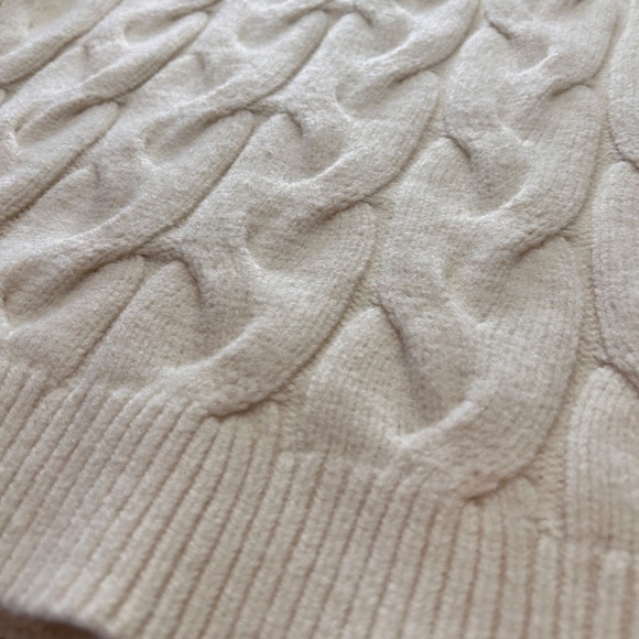 Talbots Cream Cowl Neck Cardigan Zip Up Sweater - Picture 13 of 13